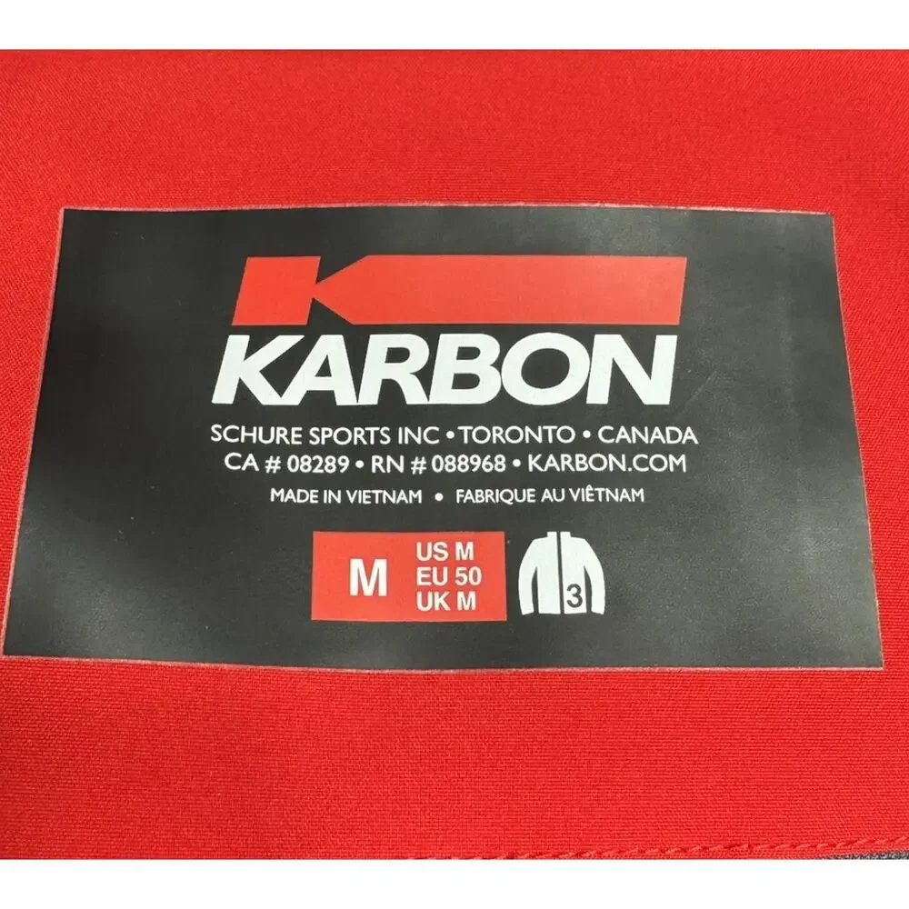 Karbon Hydrogen Ski Jacket Men Medium Red Thermore Hooded Reflective Waterproof